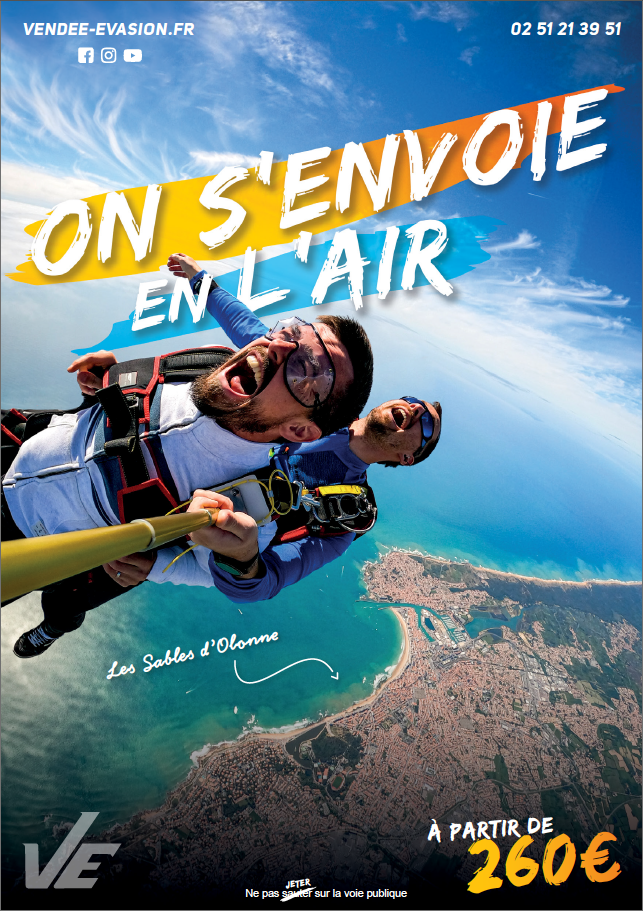 Flyer 2024 de saut en parachute en Vendée